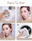 SINLAND Reusable Makeup Remover Pads For Face,Eye,Lips Microfiber Gentle Facial Cleansing Cloths for All Skin Types Friendly for Makeup Remover With Laundry Bag 5.1inchx3.93inch Pack of 12