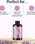 Pure Lavender Essential Oil - Lavender Oil for Hair Skin and Nails Plus Aromatherapy Diffusers Humidifiers Linens and Baths for at Home Spa Self Care - Premium Grade Non-GMO in Glass Bottle (4 Fl Oz)