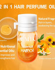DEMIKI Hair Oil For Frizzy Hair With Coconut Oil - Hair Treatment For Dry Damaged Hair, Hair Perfume Oil For Curly Hair, Frizz Control Hair Care Products, Mini Bottles Hair Oil For Damaged Hair, 12pcs