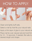 Ardell Nail Addict Naked Porcelain, Press On Nails Short Square Oval Shape, Nail Kit, 1-Pack