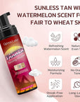 Self Tanner Mousse Mitt Kit – Sunless Tanning Foam with Hyaluronic Acid for Hydrating - Flawless & Streak-Free Watermelon Scent Fake Tan Mousse, Medium Glow 6.76 fl. oz