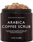 Brooklyn Botany Arabica Coffee Body Scrub - Moisturizing and Exfoliating for Body, Face, Hand, Foot - Fights Stretch Marks, Fine Lines, Wrinkles - Great Gifts for Women & Men - 10 oz