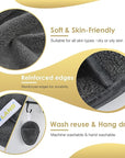 SINLAND Reusable Makeup Remover Pads For Face,Eye,Lips Microfiber Gentle Facial Cleansing Cloths for All Skin Types Friendly for Makeup Remover With Laundry Bag 5.1inchx3.93inch Grey Pack of 6
