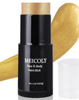 MEICOLY Gold Face Body Paint Stick(1.06 Oz),Cream Blendable Face Paint,Sweatproof Waterproof Body Paint Makeup for Halloween Special Effects SFX Cosplay,Metallic Gold