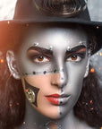 MEICOLY Metallic Silver Face Body Paint for Tin Man Makeup,2.37Oz Large Tube Water Based Full Body Paint for Adults and Kids,Pro Silver Face Paint for Halloween SFX Special Effects Cosplay Makeup