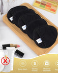 SINLAND Reusable Makeup Remover Pads For Face,Eye,Lips Microfiber Gentle Facial Cleansing Cloths for All Skin Types Friendly for Makeup Remover With Laundry Bag Black Pack of 12