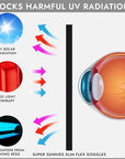 Super Sunnies Slim Flex UV Eye Protection, FDA Compliant Individual Tanning Goggles Eyeshields