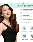 Instant Hair Color Shampoo in Minutes - 3 in 1 Cherry Brown Dye, Long Lasting, Easy to Use
