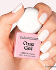 Dashing Diva One Gel Color & Magnetic Topper Duo - Diamante - Marshmallow & Iridescent Glitter Topper - 3-in-1 Base Coat, Nail Color & Top Coat - Gel Nail Polish Set