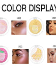 Cream Highlighter Compact, Highly Pigmented Glitter Powder Makeup, Face