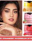 3PCS Bee Lip Balm Honey Pot Products(Honey+Strawberry+Watermelon)