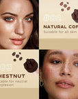 2 Colors Freckle Stamp Pen, Natural Like Freckle Makeup #Coffee&Chestnut
