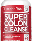 Health Plus Super Colon Cleanse 10 Day Gentle Gut Cleanse Detox, Psyllium Husk, Probiotics for Constipation Relief & Digestive Support, 240 Capsules