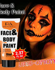 Orange Face Paint 70ml - Non-Toxic Washable Body Paint for Pumpkin, Tiger Makeup - Water-Based Highly Pigmented Face Body Paint for Halloween SFX Cosplay Makeup ,Costume Events,Party & Stage
