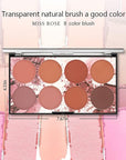 8 Colors Blush Palette, Matte Mineral Blush Powder Bright Shimmer Face Blush,Contour and Highlight Blush Palette,Professional Facial Beauty Cosmetic Makeup Blush