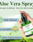 Aloe Vera Spray for Whole Body Skin, Aoe Vera Spray Extract from Freshly Cut Aloe and Infused wirh Cucumber Essence,Fast Absorbing, Easy to Use, Travel Set, 1.73 oz