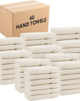 Arkwright Bathroom Hand Towels Set of 6 - (Bulk Case of 60) Super Soft 100% Cotton, 600 GSM Quick Dry & Absorbent, Luxury Bath Essentials for Hotels, Spa, Hosts, and Vacation Rentals, Alabaster Ivory