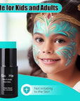 Go Ho Teal Face Body Paint Stick,Water Based Washable Face Paint Stick,Non-toxic Full-coverage Cream Teal Body Paint for Adults Children Halloween Sally Mermaid Skeleton Cosplay SFX Makeup