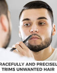ZOMCHI Dermaplaning Tool for Face with 11 Refill Blades, Dermaplane Razor for Women and Men, Face Razor with Precision Silicone Cover, Eyebrow Razor, Facial Razor, Reusable Metal Handle - Matte Black