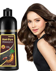 Dark Coffee Hair Dye Shampoo for Gray Coverage, Herbal Hair Color Shampoo Works in Minutes, Brown Hair Shampoo for All Hair Types, Lasting Shampoo Hair Dye