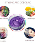 Purple Hair Color WAX 4.23 oz, Instant Hair Dye Wax, Natural Temporary Hair Color for Men and Women, Party, Daily Use, Cosplay