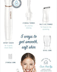 Conair All-In-1 Facial Hair Removal for Women, Cordless Electric Trimmer, Perfect for Face, Ear/Nose, Eyebrows, and Bikini Lines