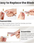 Dermaplaning Tool for Face Exfoliation, with 20 Replaceable Blades, Facial Shaver/Eyebrow Razor, Peach Fuzz Removal Eyebrow Shaper for Women, Easy to Use Dermaplaner Help Exfoliate and Smooth Skin