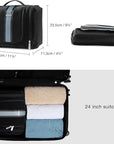 BAGSMART Toiletry Bag for Men, Travel Toiletry Organizer with hanging hook, Water-resistant Cosmetic Makeup Bag Travel Organizer for Shampoo, Full-size Container, Toiletries, Black-Medium