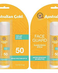 Australian Gold SPF 50+ Face Guard, 0.5 Ounce (Pack of 2)
