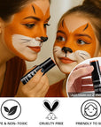 BOBISUKA Orange Face & Body Paint Stick Water-Based Washable Face Paint Makeup Stick for Halloween Pumpkin, Skeletons, Skull, Fox, Tiger, Cosplay, SFX, Sports Eye Black & Costume Party