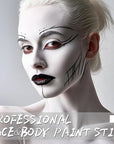 White Face Body Paint Stick, Eye Black Stick for Sports, Waterproof Full-Coverage White Foundation Face Makeup for Halloween Zombie Clown Vampire Skeleton Skull Joker Goth Cosplay Makeup