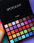 UCANBE Spotlight Eyeshadow Palette + 15 PCS Eye Brushes Makeup Set, Professional 40 Color Matte Shimmer Glitter Eye Shadow Pallet Highly Pigmented Waterproof Long Lasting Make up Pallete