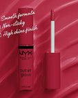 NYX PROFESSIONAL MAKEUP Butter Gloss, Non-Sticky Lip Gloss - Red Velvet (Deep Red)