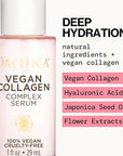 Pacifica Vegan Collagen Complex Face Serum Anti Aging Hydrating Serum w/Hyaluronic Acid for Plumping & Firming Collagen Boosting Facial Serum for Fine Lines & Wrinkles Clean Dermatologist Tested