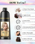 Natural Hair Dye Shampoo 3 IN 1, Gray Hair Coverage, Vegan, Ammonia-Free & Paraben-Free Hair Coloring Shampoo for Women & Men, Beard Dye for Men, Nourishing Gentle (CHAMPAGNE BLONDE)