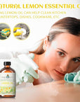 EVOKE OCCU Lemon Essential Oil for Cleansing Skin Home Diffuser Massage - 4 FL Oz