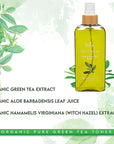 Shir-Organic Pure Green Tea Toner Natural Refreshing- Hydrating Toner for Face for Normal to Oily Skin Type (200ml)