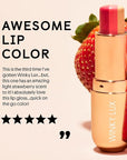 Winky Lux Strawberry Rose Tri-Color Tinted Lip Balm – Hydrating Lip Balm, Sheer Pink Tint, Lip Care with Jojoba Oil & Vitamin E, Moisturizes & Softens Dry Lips, Buttery Soft with Strawberry Rose Scent