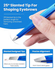 Expert Slant Tip Tweezers with Leather Travel Case, GlamTweeler Sharp & Precision Stainless Steel Tweezer for Eyebrows, Facial Hair and Fine Hairs Removal (Sparkle Royal Blue & Aqua)