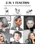 Temporary Silver Gray Hair Spray Color Wax 4.23 oz, Instant Natural Hairstyle Cream Dye, Disposable Coloring Mud for Men Women Youth, Grey Styling Pomades, Party Cosplay DIY Halloween