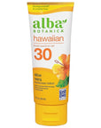 Alba Botanica Hawaiian Sunscreen Lotion, SPF 30, Aloe Vera, 3 Oz