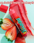 Lip Smacker Biggy Lip Balm, Nostalgic Flavor, Ultra-Moisturizing & Hydrating, Clear Glossy Finish, Fun & Collectible Gift for All Ages - Strawberry