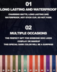 4PCS Halloween Matte Liquid Lipstick Lip Kit,24 Hour Long Lasting Red Lipgloss,Waterproof Smudge Proof Matte Lip Glaze,Gothic Festive Lip Gloss