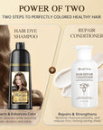 Natural Color Hair Dye Shampoo 3 IN 1, Instant Hair Coloring, Gray Coverage for Men & Women, Beard Dye Vegan Ammonia Free & Paraben-Free, Champú Para Canas Mujer & Hombre (LIGHT BROWN)