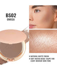 Oulac Matte Bronzer Powder Face Makeup with Mirror Cruelty-Free BS02