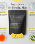 Turmeric Kojic Acid Cleansing Pads - Turmeric Face Scrub Pads with Vitamin C (30 pads), Kojic Acid and Turmeric Cleansing Pads for Exfoliation - Made With Vitamin B5