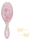 Wet Brush Original Detangler Hair Brush Glinda (Wicked) Kit - Ultra-Soft IntelliFlex Bristles - Detangling Brush Glides Through Tangles For All Hair Types (Wet Dry & Damaged) - 1 Brush & 2 Barrettes