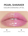 Magic Color Changing Lip Oil, Ph Temperture Changing Plumping Magic Hydrating Lip Oil Gloss, Smooth Lip Lines Plump Lip, Plumping Clear Glossy Tinted Balm Care 0.2Fl oz #Pearl Shimmer