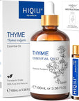 HIQILI 3.38 Fl Oz Thyme Essential Oil, 100% Pure Undiluted for Hair, Skin, Diffuser, Aromatherapy, Includes 10ML Travel Bottle - 100ML
