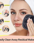 HOMEXCEL Makeup Remover Cloth 12 Count (Pack of 1), Reusable Makeup Remover Pads, Washable Ultra Soft Facial Cleansing Cloths For All Skin Types, 5 X 5 In, Black